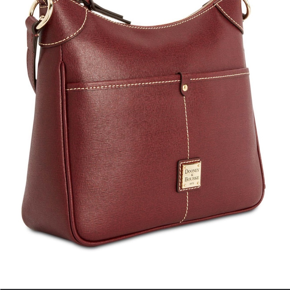 Dooney & Bourke Burgundy Saffiano Leather Shoulder Bag